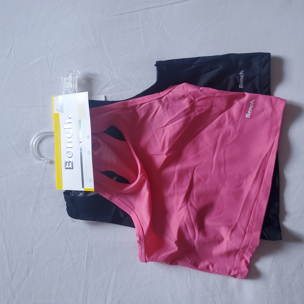 Bench - Girls Pink and Black Raceback Camis 2 Pack Set